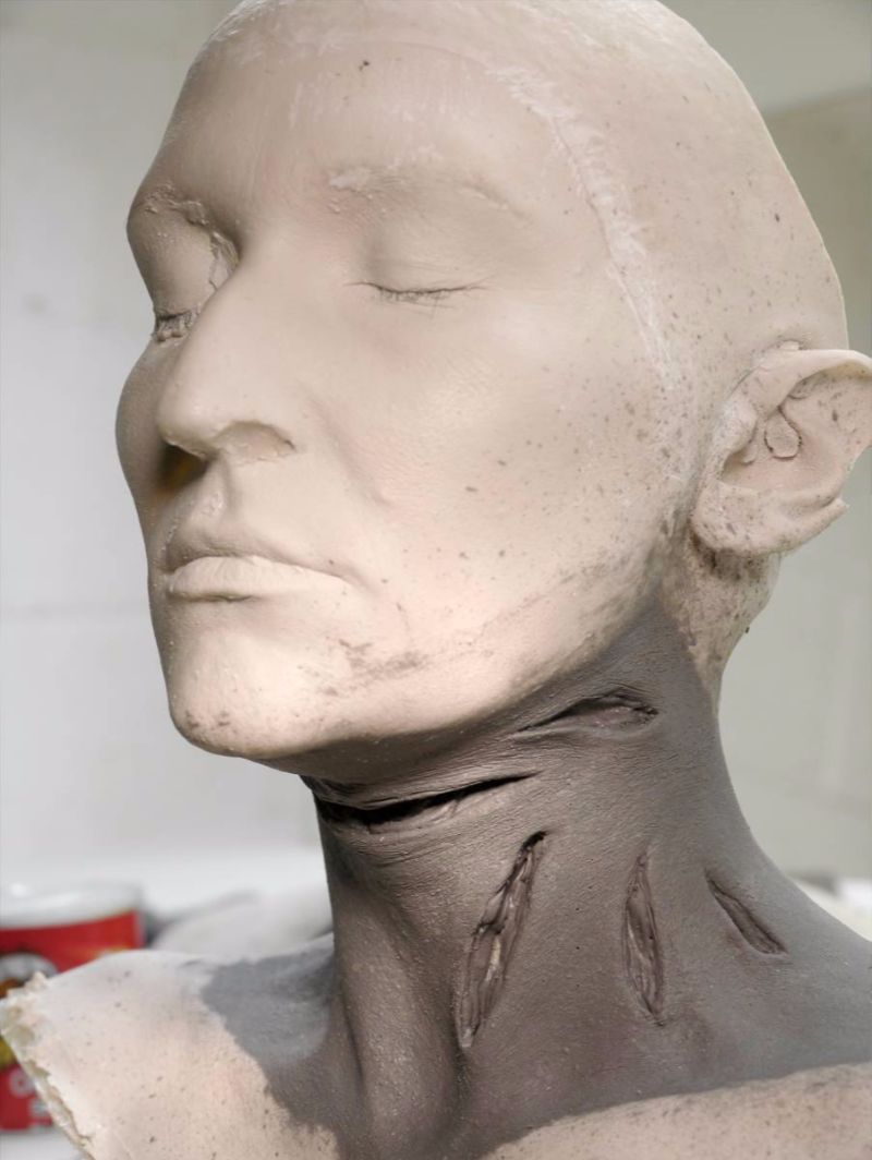 clay sculpture for prosthetic sfx make up